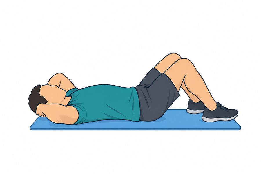 Abdominal tradicional, posição inicial