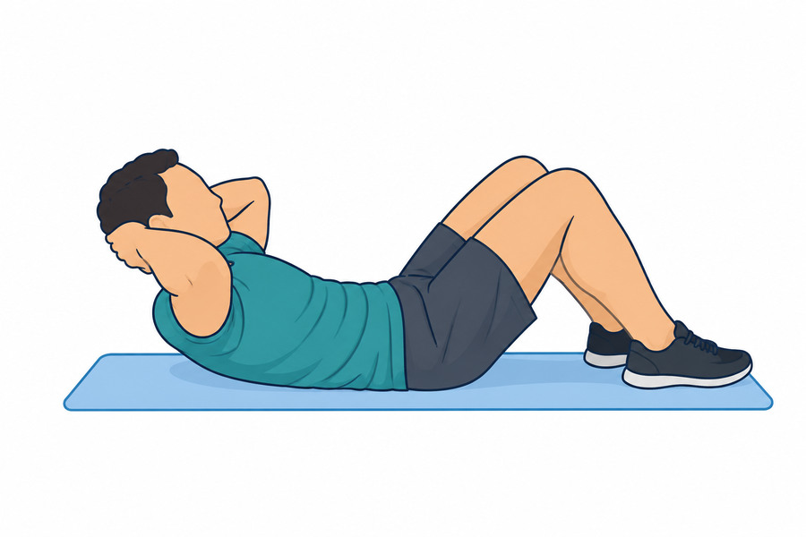 Abdominal tradicional, escápulas fora do chão