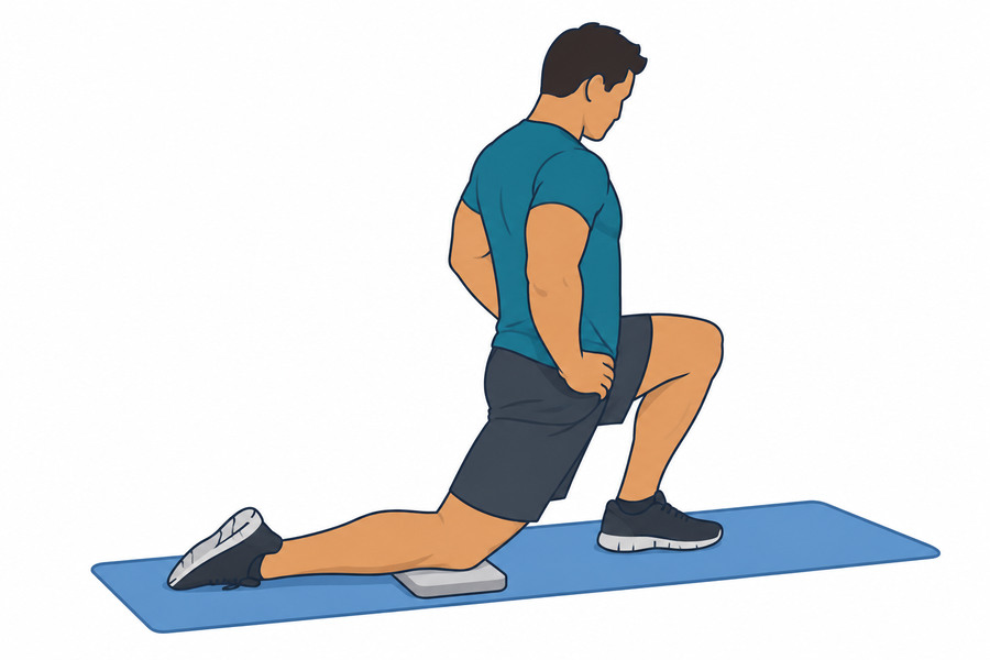 Flexor do quadril, quadril à frente