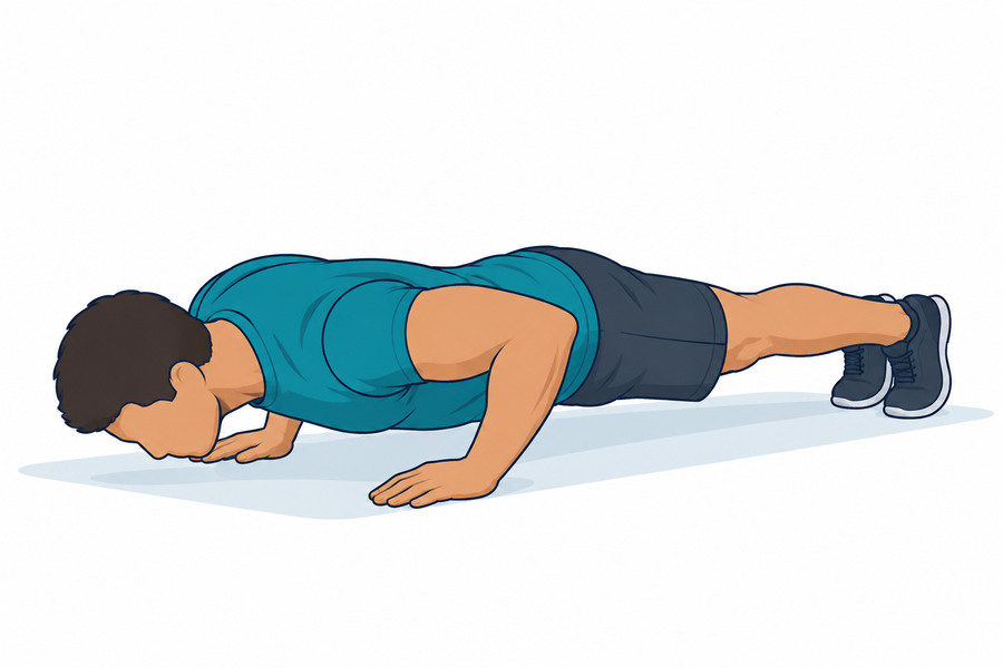 Flexão de braço, posição final